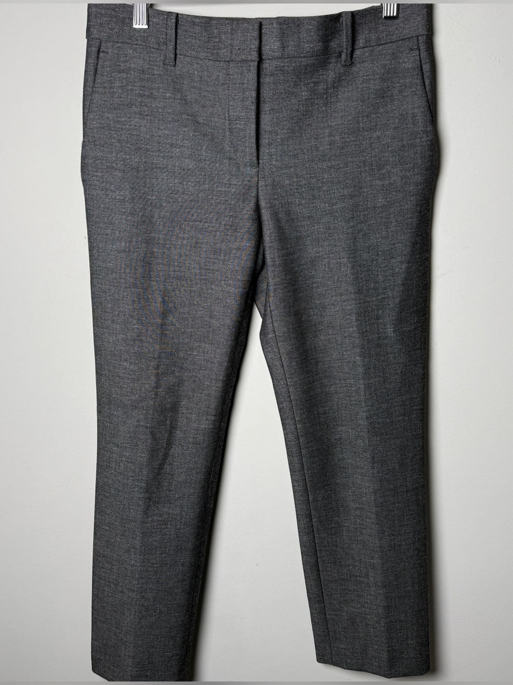 Ann Taylor Petite Cropped Trouser 2P Gray Heathered Straight Leg Work Pant